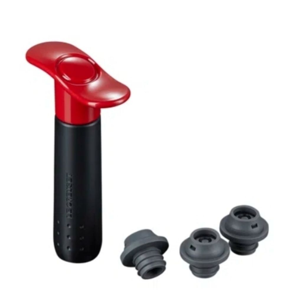 Le Creuset Wine Pump w/ 3 Stoppers- Ceeise